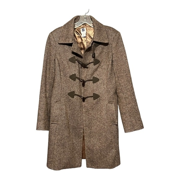 Gap Factory Wool Tweed Duffle Coat W/Toggle Fasteners Vintage Inspired Timeless - Picture 13 of 14